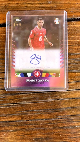 2024 Topps Jose Mourinho Platinum EURO Granit Xhaka /25 Auto Switzerland