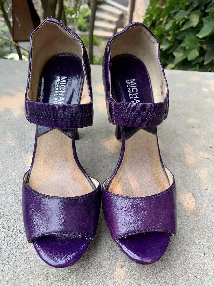 Michael Kors Dark Purple Leather heels size 6.5