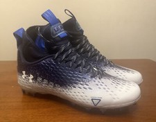Men's Under Armour UA Spotlight Lux MC 2.0 Football Cleats WHITE Blue New Sz 9