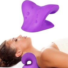Neck and Shoulder Relaxer|Spine Alignment|Chiropractic Pillow|Massage Pillow|TMJ