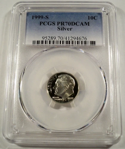 1999-S 10c SILVER PCGS PR70DCAM ROOSEVELT DIME PROOF DEEP CAMEO PR 70 DC