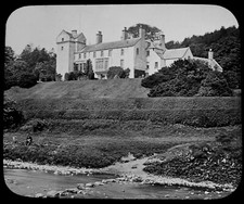 BRANXHOLM TURM UM 1890 ALTE FOTOGRAFIE Magische Laterne Dia SCHOTTLAND