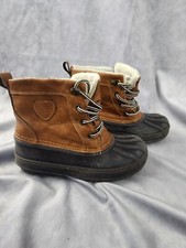 London Fog Girl's/Boy's Youth Size 2 Brown Faux Leather Boots Free/Fast shipping