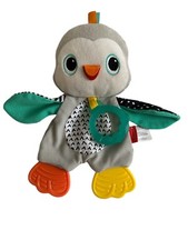 Infantino Penguin Bird Gray Snuggle Baby Plush Soother Blankie Teether Crib Toy