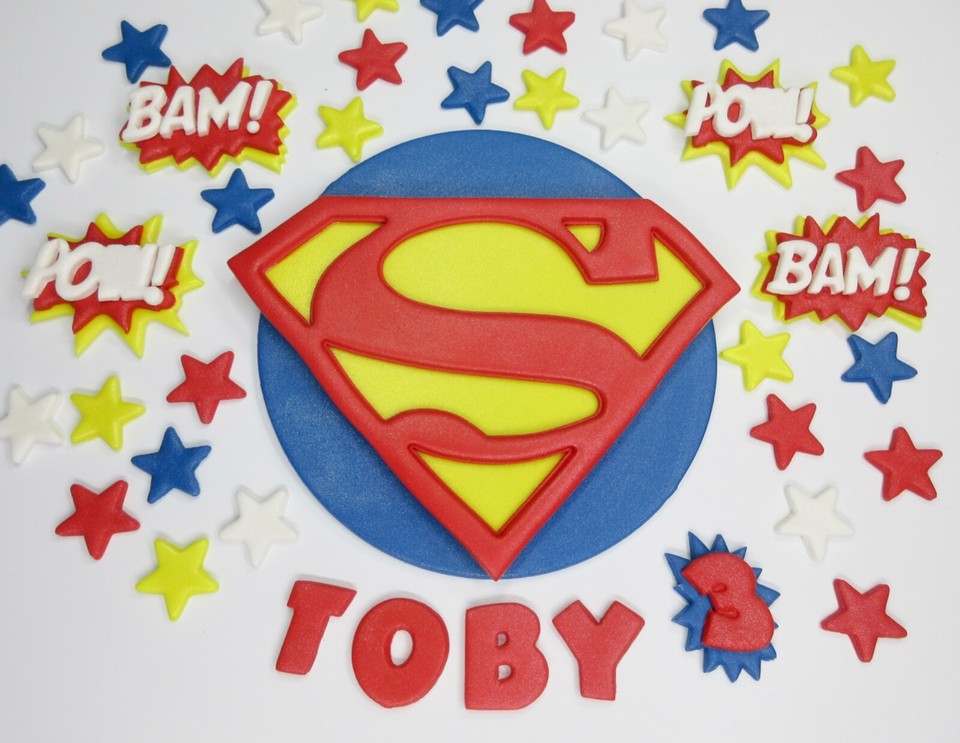 Superman Logo Cake Topper Personalised Large. Edible Superman Cake ...