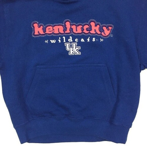 University of Kentucky Wildcats Hoodie Sweatshirt Girls Size 4 Blue Pink White - Picture 3 of 8