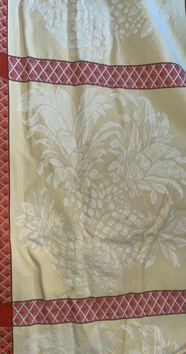 TOMMY BAHAMA Pineapple Jacquard 109”x55” Rectangular Cotton Tablecloth - Picture 4 of 7