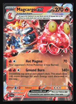 Pokemon Magcargo ex 029/167 Twilight Masquerade Double Rare Holo