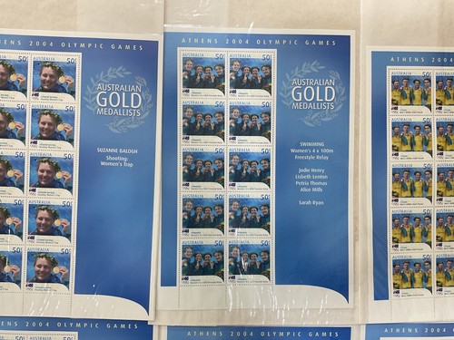 Francobolli medaglie d'oro Atene 2004 Olimpiadi Australia, set completo x 17 MNH #c266 - Foto 11 di 18