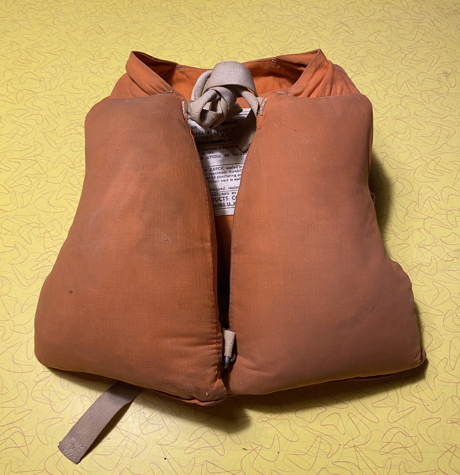 Vintage Swan Brand Childs Life Preserver • Orange Life Jacket • Kapok Life Vest eBay