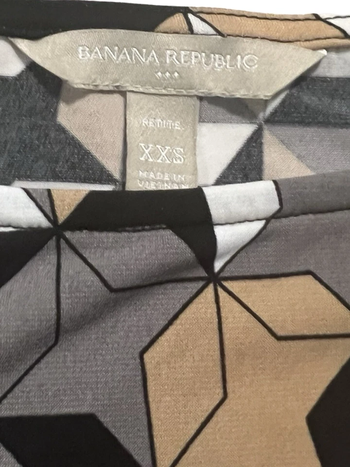 Banana Republic Geometric Print Mini Dress Sleeveless Modern - Size XXS - Image 3 of 3