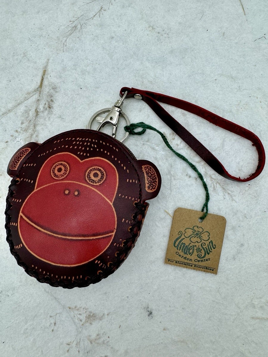 Hand Made Genuine Leather Monkey Face Coin Purse/Wristlet/Wallet