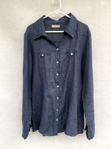Chemisier Tunique Femme Talia Benson - 100% Lin Bleu - Taille M - Neuf Avec Étiquettes