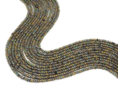 Czech Round Smooth Pressed POPPY Glass Beads California Snake, 3mm 8/0, 4mm 6/0