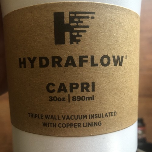 HydraFlow Capri 30 Unzen Becher mit Deckel und Metall Strohhalm dreifach isoliert weiß - Bild 2 von 7