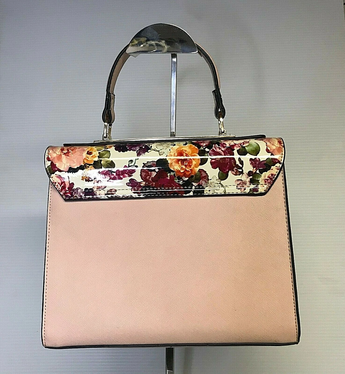 Dune London Blush and Floral Handbag With Top Handle. Gold Tone