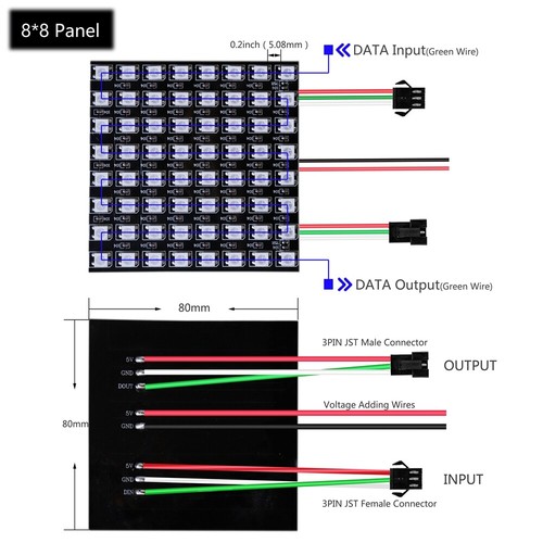 DC 5V WS2812B Led Digital Panel Screen 5050 RGB Ring/Matrix Addressable Pixels - Picture 11 of 27