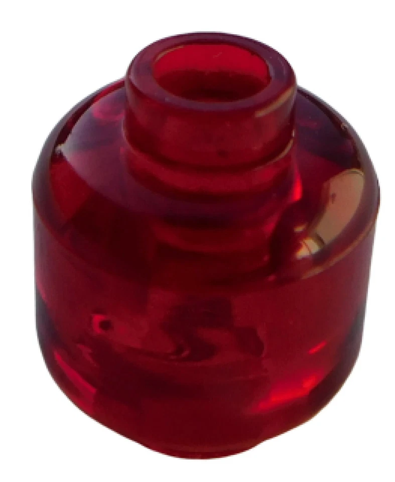 Lego 2x Kopf in transparent rot (trans-red) unbedruckt 3626c einfarbig Neu