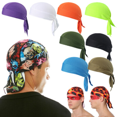 Quick Dry SKULL CAP Do Rag Head Wrap Motorcycle Biker Dew Doo Bandana Beanie Hat