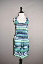 ANN TAYLOR LOFT $79 Multi-Color Striped Empire Waist Dress Size 2