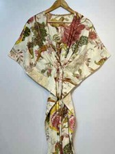 Indian Vintage 100% Cotton Long Beach Maxi Kaftan Dress One Size Caftan Kimono