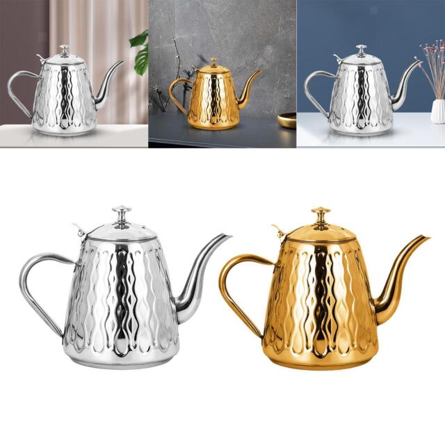 Stainless Steel Tea Kettle with Removeable Infuser Coffee Brewer Pot Loose Tea