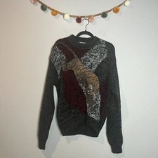 Vintage chunky mixed media tiger sweater