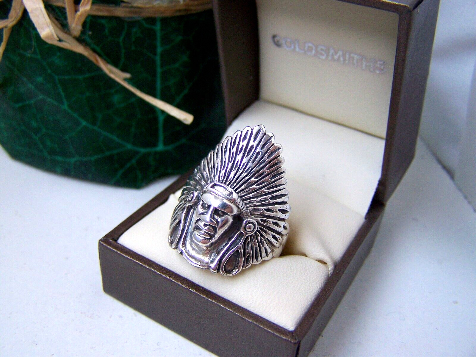 HEAVY LARGE SOLID 925 STERLING SILVER NATIVE AMER… - image 2