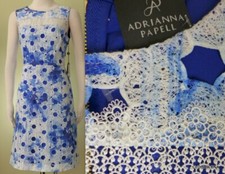 NWT ADRIANNA PAPELL Bonded Lace Sleeveless A-line Dress Size 2 $220