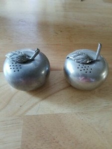 Pewter Apple Salt And Pepper Shakers 