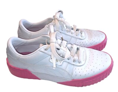 PUMA Cali Fluo Pink White Casual Athletic Sneakers Womens Size 8.5 Shoes RARE