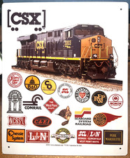CSX Railroad Train Sign Blemish SALE / Ink Smudge / Imperfect / Clearance Price