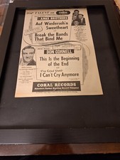 The Ames Brothers Don Cornell Rare Original Coral Records Promo Poster Ad Framed