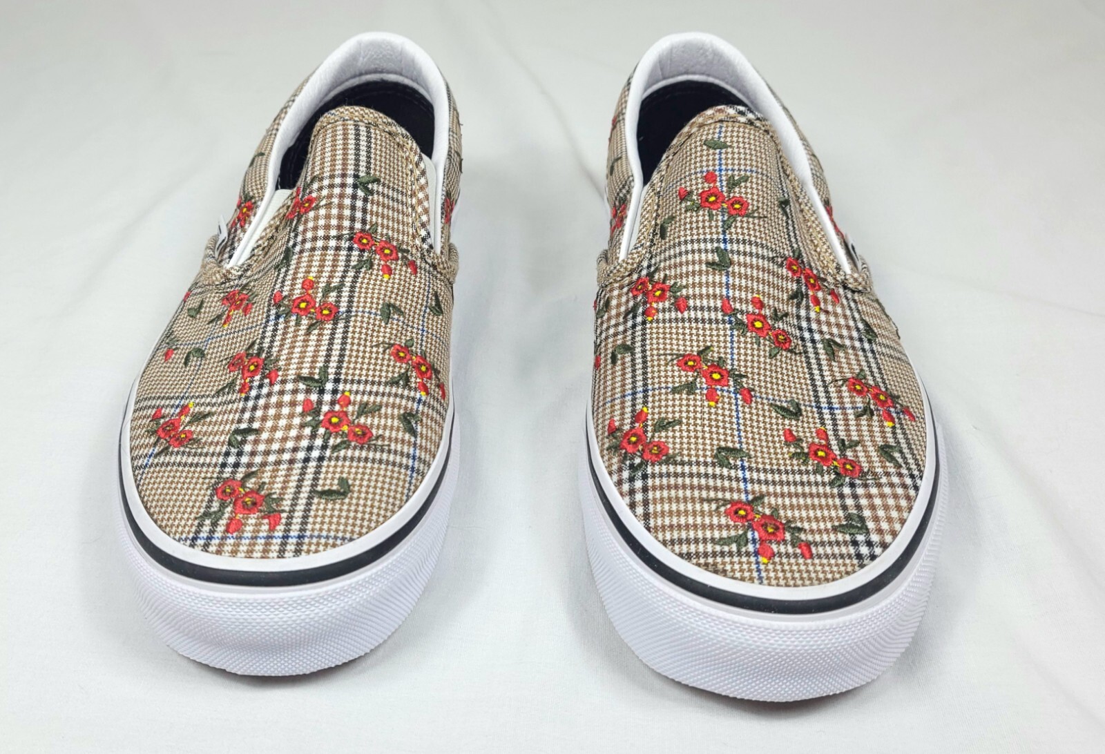 Vans Slip On Shoes Tan Glen Plaid 