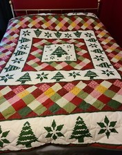 Evergreen Tree Quilt Comforter Bedspread Better Homes 85 x 82 Queen Size