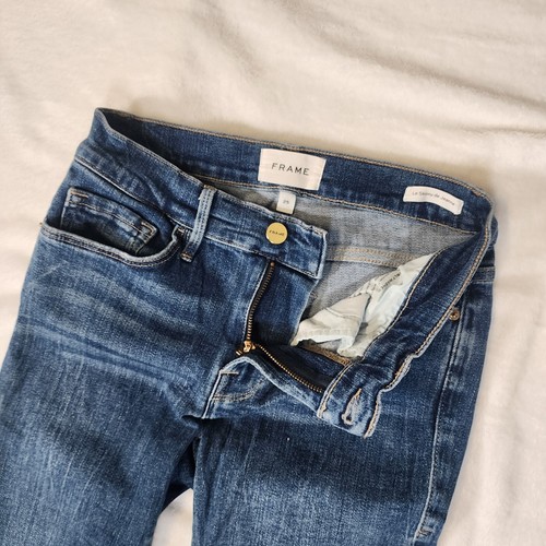 FRAME Jeans Womens Denim Le Skinny de Jeanne Size 25 Van Ness Chew Distressed - Picture 6 of 16