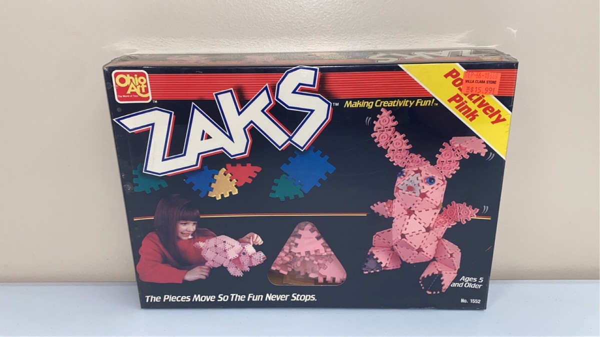 1987 Ohio Art ZAKS Building Kids Toy Play Set Positively Pink