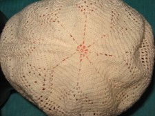 Vintage Lace Crochet Baby Cap Hat Handmade Doll Boy  