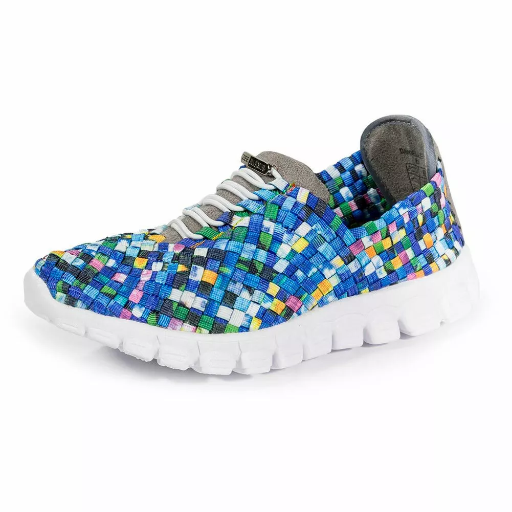 ZEE ALEXIS Women s Danielle Turquoise Multi Woven Sneaker DNL441