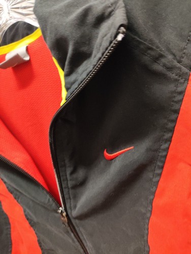 Nike Mens Bomber Jacket Full Zip Up Long Sleeves High Neck Black Red Size M - Picture 5 of 5