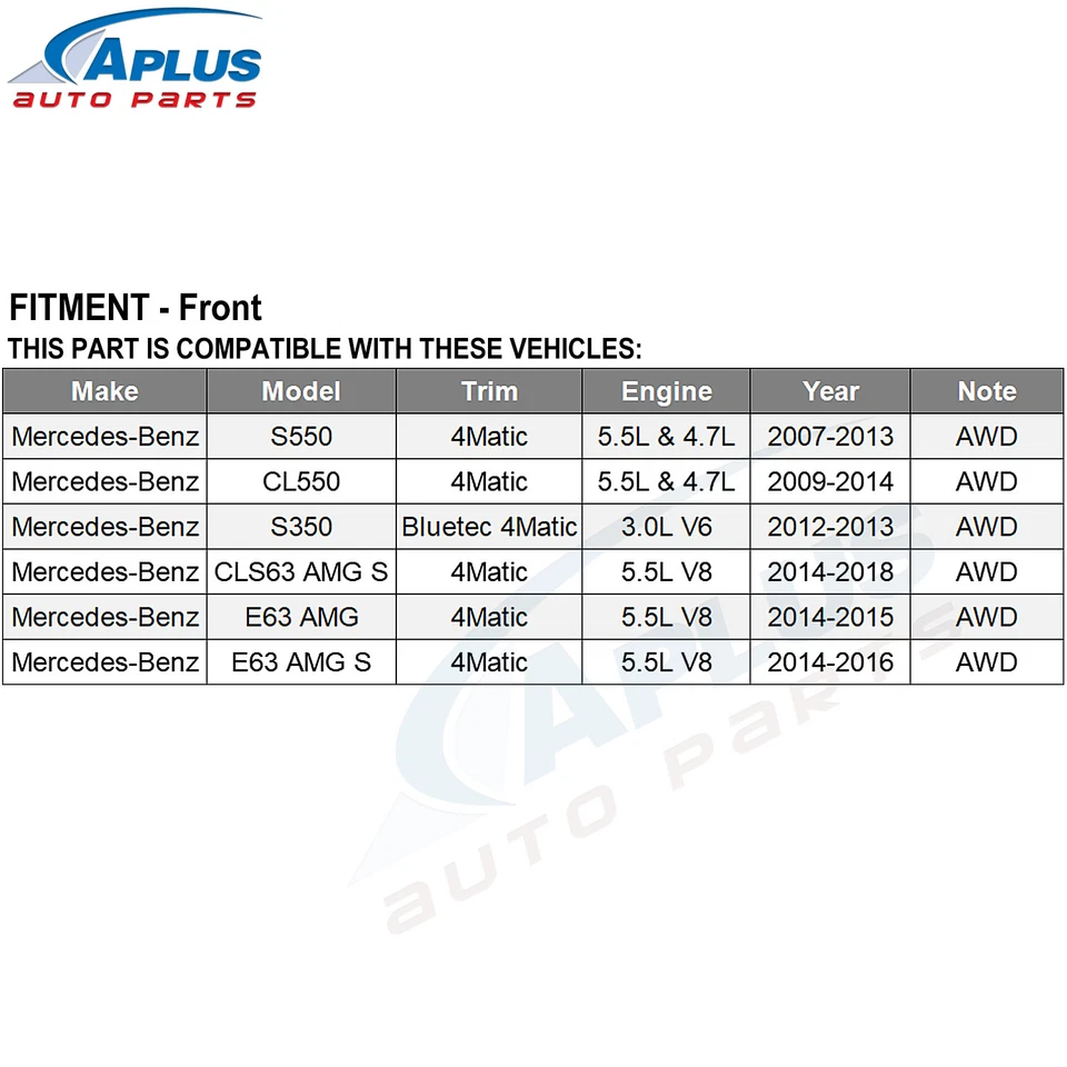 CV Axle Shaft Front Left & Right Set for Mercedes-Benz S550 CL550 4Matic 07-2013 - Image 3 of 4