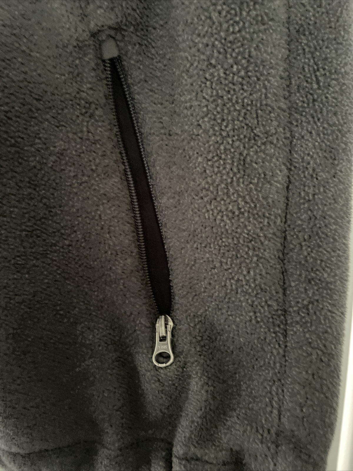 Lands End Fleece Vest Women Size M Medium 1012 Gray Zip Pockets Full