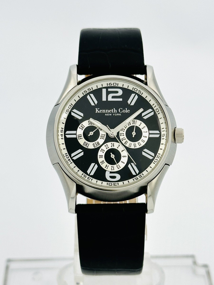 Kenneth Cole New York Men's KC1230 Multi-function Black leather