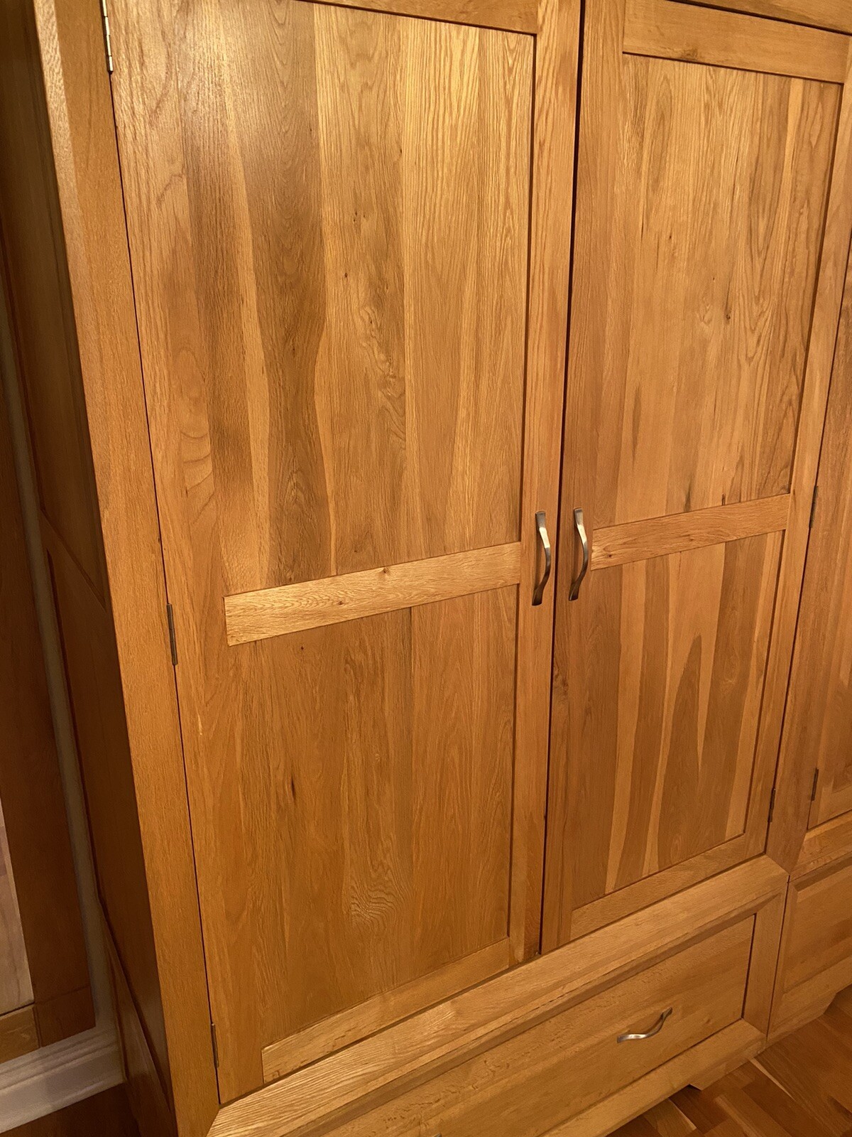 Oak Furnitureland Solid Oak Double wardrobe with drawer Used excellent condition eBay