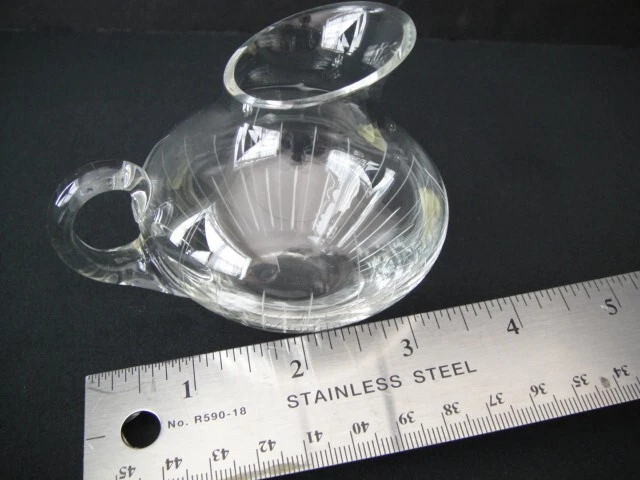 Vintage Glass Etched Cream & Sugar Set - Image 4 of 4