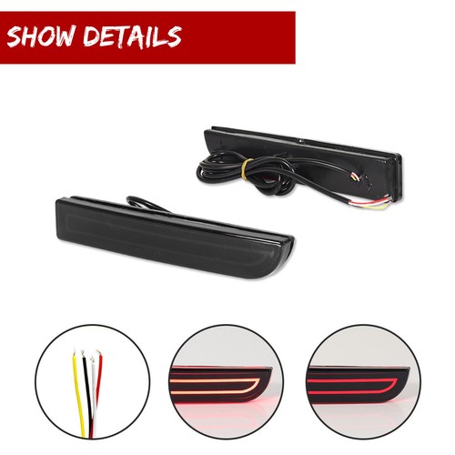 Smoke Bumper Reflector Brake LED Tail Signal For Mitsubishi Lancer Evo Outlander - Picture 4 of 12