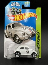 Hot Wheels Volkswagen Beetle White 5Sp 2014 HW Workshop #191 MIP!