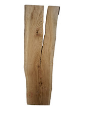1x Eiche astig Bohle Brett Holz Baumkante Riss epoxid DIY Schneidebrett Regal