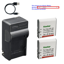 Kastar NP-40 Battery AC & USB-C Charger for Casio Exilim EX-Z100 Z300 Z400 Z750
