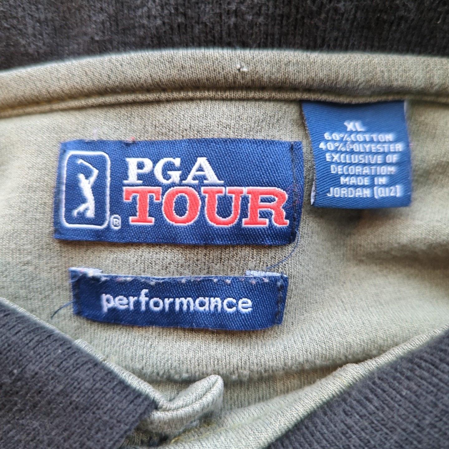 PGA Tour Performance Golf Polo Shirt Mens XL Green Short Sleeve Preppy thumbnail 4